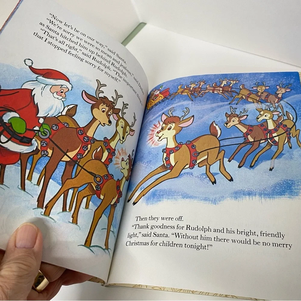 Vintage Rudolph The Red-Nosed Reindeer Shines Again - Little Golden Book Classic
